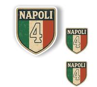 AMA SHOP Adhesivo contorneado Napoli Campioni D'Italia mod. 5 |4° Scudetto | Sticker para casco, moto, caravana | + 2 adhesivos de 10 cm por cada pieza | 15 cm