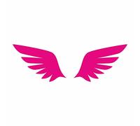AMA SHOP Adhesivo de PVC preespaciado alas fucsia fluorescente que se ilumina en la oscuridad mod.1 | Pegatinas para coche | Pegatinas para casco, moto, caravana | Coche tuning | Ordenador portátil