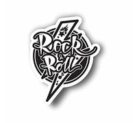 AMA SHOP Adhesivo moldeado Rock and Roll mod.2 | Hip Hop rap jazz rock pop funk | Pegatinas para coche | Pegatina para casco, moto, caravana | Adhesivo de PVC con fondo blanco para calcomanía de pared