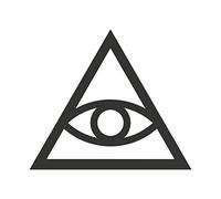 AMA SHOP Adhesivo preespaciado Delta Sacro - Triángulo masónico color negro | Pegatinas para coche | Pegatinas para casco, moto, caravana | Adhesivo de PVC para pared