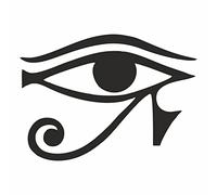 AMA SHOP Adhesivo preespaciado Eye of Horus color negro | Pegatinas para coche | Pegatina para casco, moto, caravana | Adhesivo de PVC para calcomanía pared, pared