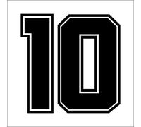 AMA SHOP Adhesivo preespaciado número 10 malla fútbol supporter napoli de PVC para calcomanías de pared de coche, moto, casco caravana o barco