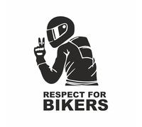 AMA SHOP Adhesivo preespaciado Respect for Bikers color negro | Pasión moto | Pegatina para casco, moto, caravana, barco | AutoTuning |