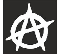 AMA SHOP Anarchy Anarquía - Adhesivo para coche, diseño de Anarquía, color blanco, para casco, moto, caravana, etc