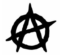 AMA SHOP Anarchy Anarquía - Adhesivo para coche, diseño de Anarquía, color negro, para casco, moto, caravana, etc