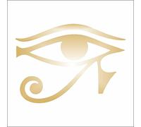 AMA SHOP Pegatina preespaciada Ojo de Ra Horo Eye of Horus color dorado | Pegatinas para coche | Pegatina para casco, moto, caravana | Adhesivo de PVC para decoración de pared, pared
