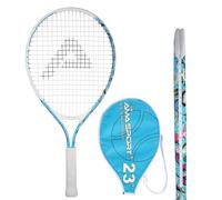 AMA SPORT - AT-X-Blue23-306C - Raqueta de Tenis Junior Azul Océano 23 Pulgadas - para niños de 6-8 años - Fácil de Manejar - Raqueta para Principiantes