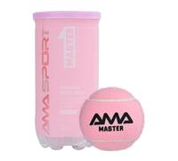AMA SPORT Pelotas de pádel 1 tubo de 2 pelotas de pádel presurizadas que cumplen con las normas de competiciones y torneos adecuadas para cualquier superficie o sitio (Pink Master)
