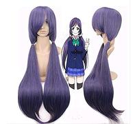 ¡Ama vive! Nozomi Tojo Purple Long Cosplay peluca + gorro de peluca