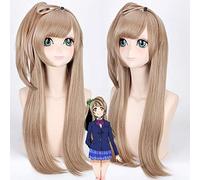 ¡Ama vive! Peluca de cosplay Kotori Minami para mujer 70 cm de largo recto moda resistente al calor sintética pelucas de cabello falso femenino marrón