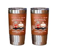 Amabery Custom to My Son-in-Law - Vaso de acero inoxidable envuelto en cuero de 20 onzas, taza de café personalizada para viajes de oficina al aire libre, regalos para yerno, nuevo padre de cumpleaños