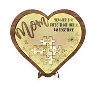 Amabery Letrero de rompecabezas personalizado para el día de la madre con luz LED personalizado Mom You Are the Piece That Holds Us Together, lámpara de placa de corazón, nombre de mamá e hijos