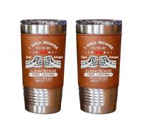 Amabery Vaso personalizado de acero inoxidable con texto en inglés "I Smile Because You're My Son", envuelto en cuero, de 20 onzas, taza de café personalizada para viajes en la oficina al aire libre