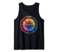 Amabilidad Paz Igualdad Amor Esperanza Diversidad Girasol Floral Camiseta sin Mangas