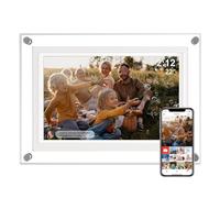 AMABOO Marco de fotos digital de acrílico WiFi, marco electrónico inteligente de 10,1 pulgadas con 32 GB de gran capacidad, pantalla táctil HD IPS, rotación automática, compartir fotos/vídeos al
