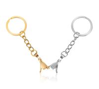 Amabro 2 llaveros de promesa, meñique para parejas, regalos a juego, mejor amigo, novia, novio, amor, Navidad, día de San Valentín, regalos de boda, Oro, acero