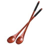Amabro 2 piezas cuchara miel,cuchara madera,cucharas de madera cucharillas postre de café de mango largo de té de mezcla de 7.8 pulgadas de miel con asas antideslizantes utensilios de cocina