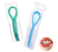Amabro Enhebradores De Hilo Dental, 100 Seda Dental Enhebradores De Hilo Dental Multifuncionales De Limpieza Profunda Para Aparatos Ortopédicos Puentes E Implantes Enhebradores Dentales