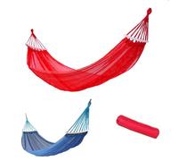 Amaca De Jardín Multicolor Saco Red Soporte Madera Camping 185X135 CM 94921
