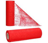AmaCasa - Camino de Mesa de Tejido sin Tejer Rojo, Ideal para Flores, Bodas y comuniones, 23cm/20m (Rojo, 23cm)