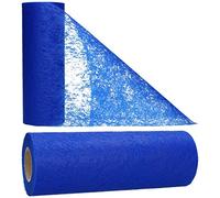 AmaCasa Camino de Mesa para Boda Comunión Banda de Mesa, para Todas Las festividades Rollo de 15cm/20m (Azul, 15cm)