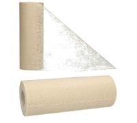 AmaCasa Camino de Mesa para Boda Comunión Banda de Mesa, para Todas Las festividades Rollo de 15cm/20m (Beige, 15cm)