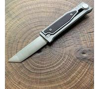 Amacigana Cuchillo de Gravedad Hoja de Acero D2, Empuñadura G10 con Aluminio T6,Ideal para Camping, Senderismo y Supervivencia (Cuadrado blanco)