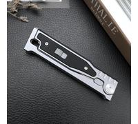 Amacigana Cuchillo de Gravedad Hoja de Acero D2, Empuñadura G10 con Aluminio T6,Ideal para Camping, Senderismo y Supervivencia (Arco blanco)