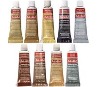 Amaco Rub 'N Buff Wax acabado metálico, surtido de 9 colores (hoja de oro, oro antiguo, oro griego, ébano, hoja de plata, cobre español, oro otoño, oro europeo, peltre)