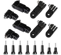 AMACOAM 3 Vías Brazo de Pivote Ajusta Las Articulaciones de Extensión de Brazo Pivote de Extensión Montaje de Juntas Rectas con Tornillos Largos y Cortos para Gopro Hero6/5/4/3/2/1 Negro 16 Piezas