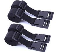 Amacoam Cinchas de Amarre con Hebillas de Plastico de Liberación Rápida Correa Maleta de Nylon Cinchas de Sujeción de Carga Bandas de Fijación para Equipaje de Compresión 25 mm x 1.5 m Negro 4 Piezas