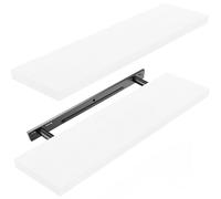 Amada Estanteria Pared 60 cm con Soportes Invisibles, Juego de 2, Blanco