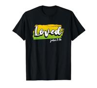 Amado Juan 3:16 Versículo de la Biblia Cristiano Camiseta gráfica económica, Hombre, Negro, L