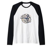 Amado por Dios Love by God Jesucristo Versículo de la Biblia Camiseta Manga Raglan