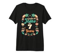 Amado por Jesús Durante 7 años, Tema Cristiano para su séptimo cumpleaños Camiseta Premium