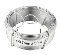 Amagabeli Alambre de Hierro Galvanizado Ø0.7mm x 50m, Rollo de Hilo Recubierto de Zinc para Jardín, Cerramiento, Plantas y uso Diario Civil