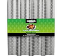 Amagabeli Bandeja de Baguettes 33cm x 38cm Molde para Hacer baguettes Molde de Plateado Antiadherente Bandeja Perforada para Pan