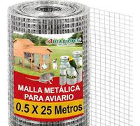 Amagabeli Malla Electrosoldada Galvanizada Malla Soldada 12,7x12,7/50cm, Rollo 25 Metros Rollo Malla Alambre Metalica Grosor del Alambre Pajarera Metalica