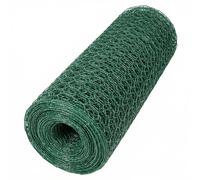 Amagabeli Malla Metálica Hexagonal |Rollo 100cm x 25m, 25mm |Revestida en PVC Verde Anticorrosivo | Alambre Resistente para Malla Gallinero y Vallas Metálicas