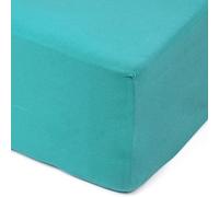 Amago - Sábana Bajera, Borde de 50 cm, 100% Algodón, 120 x 200 cm - Azul Petróleo