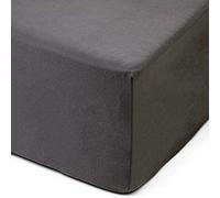 Amago - Sábana Bajera, Borde de 50 cm, 100% Algodón, 160 x 200 cm - Gris Antracita