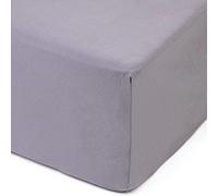 Amago - Sábana Bajera, Borde de 50 cm, 100% Algodón, 180 x 200 cm - Gris Plata