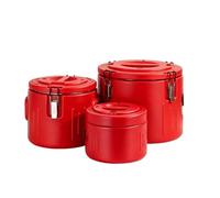 Amagogo 3 Piezas Cubeta Térmica Conservador Contenedor Recipiente Almacenamiento Aislado con Estructura de y Manijas Prácticas Adecuado para Restaurantes, Rojo, Rojo, Juego De 3 Piezas 5L/10L/30L