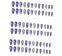 Amagogo 72pcs Consejos franceses Stick en las uñas Fashion creative en uñas uñas falsas para de viaje diariamente, ámbar Violeta