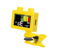 Amagogo Afinador Guitarra Afinador Electrónico Digital Clip Metronomo Pinza Afinador Cromático con Pantalla Giratoria para Instrumentos de Cuerda Adecuado, amarillo