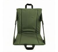 Amagogo Asiento Plegable para Exterior Cojín Respaldo Almohadilla Colchoneta con Acolchado Base Antideslizante y Ángulo de Respaldo Regulable en Poliéster, Verde Militar