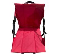 Amagogo Asiento Plegable para Exterior Cojín Respaldo Almohadilla Colchoneta con Acolchado Base Antideslizante y Ángulo de Respaldo Regulable en Poliéster, Rojo