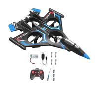 Amagogo Avión RC de Espuma, Planeador de, Resistente a colisiones, Evita obstáculos, avión de Control Remoto, Modelo de 2,4 GHz, Azul con 1 Batería
