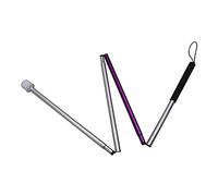 Amagogo Bastón ciego plegable Fácil de llevar con cinta reflectora Bastón de movilidad para ancianos Aleación de aluminio 4 secciones Muleta Trekking Guía