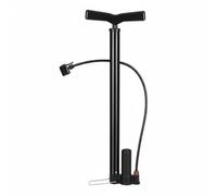 Amagogo Bomba de Aire para Bicicleta de Acero Inoxidable con Inflador Manual Medidor Digital Cabezal Doble y Base Estable Adecuada para Viajes Deportes y Uso Familiar, Negro, Largo HP C/Bolsa